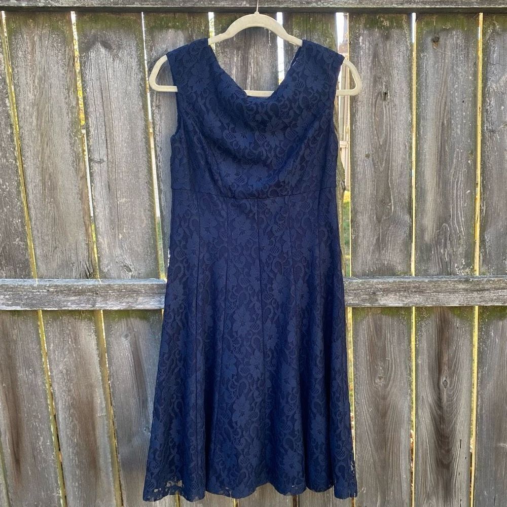 Lauren‎ Ralph Lauren Navy Lace Sleeveless Dress | 6
